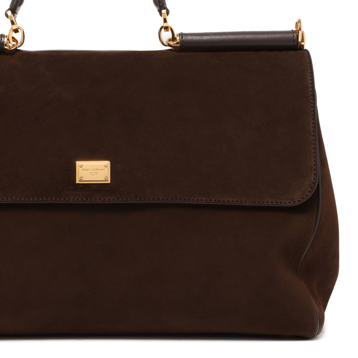 Dolce & Gabbana Brown Calfskin My Sicily Handbag.