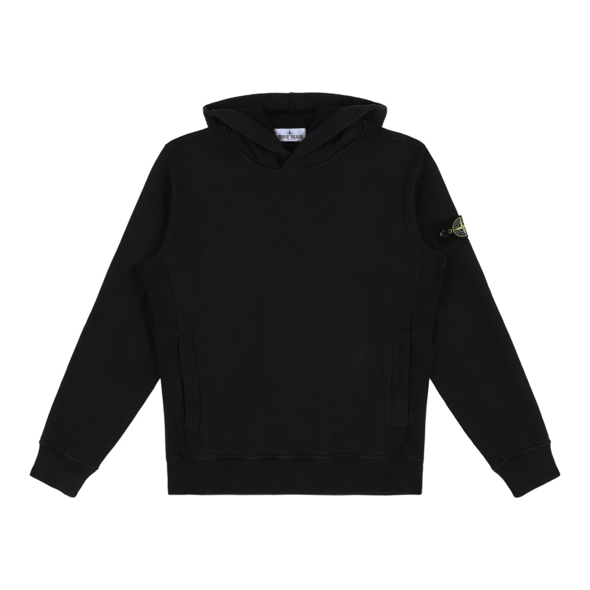 Stone Island Black Logo Hoodie.