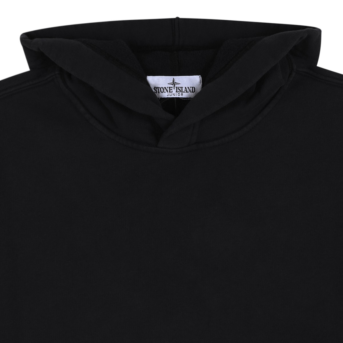Stone Island Black Logo Hoodie.