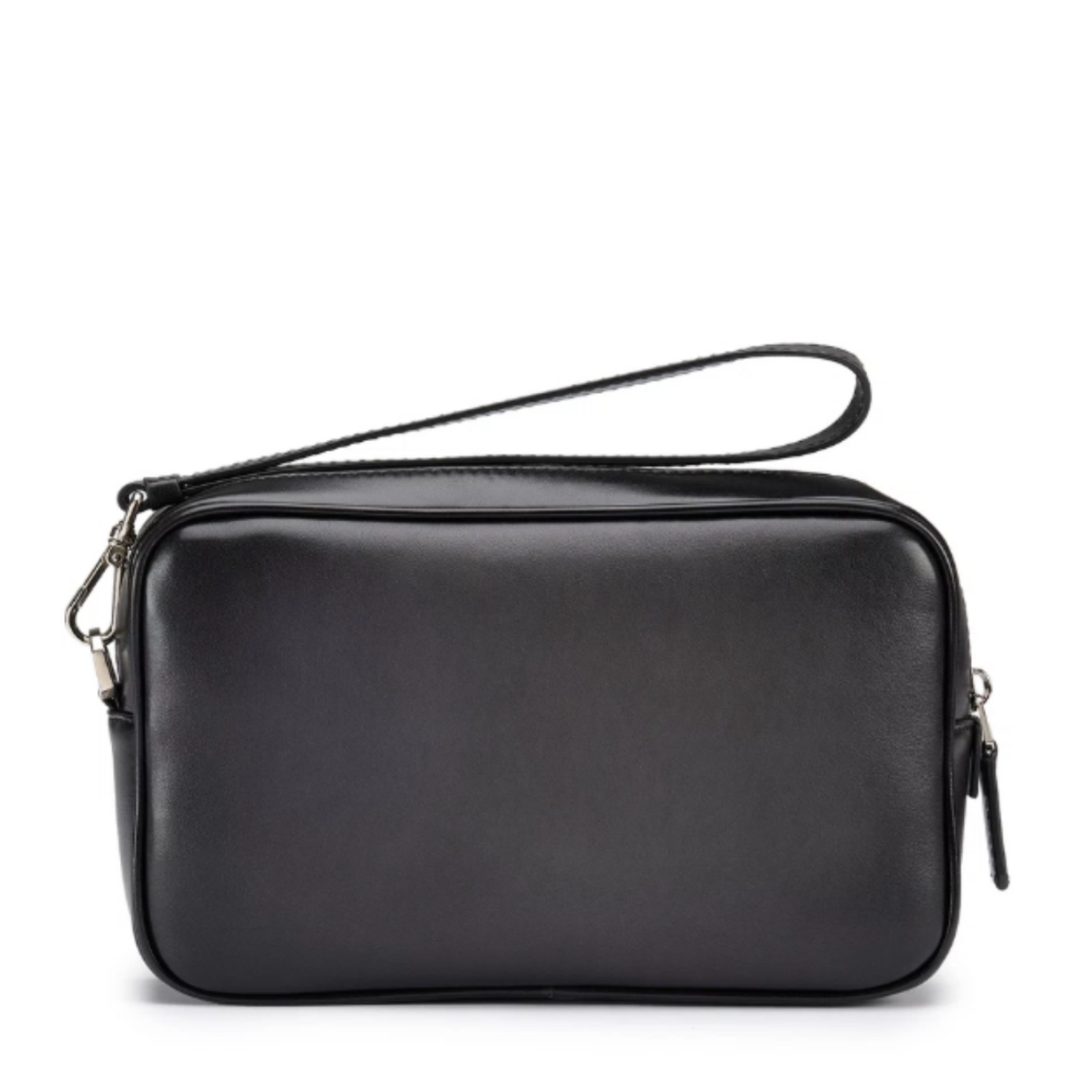 Black leather toiletry case