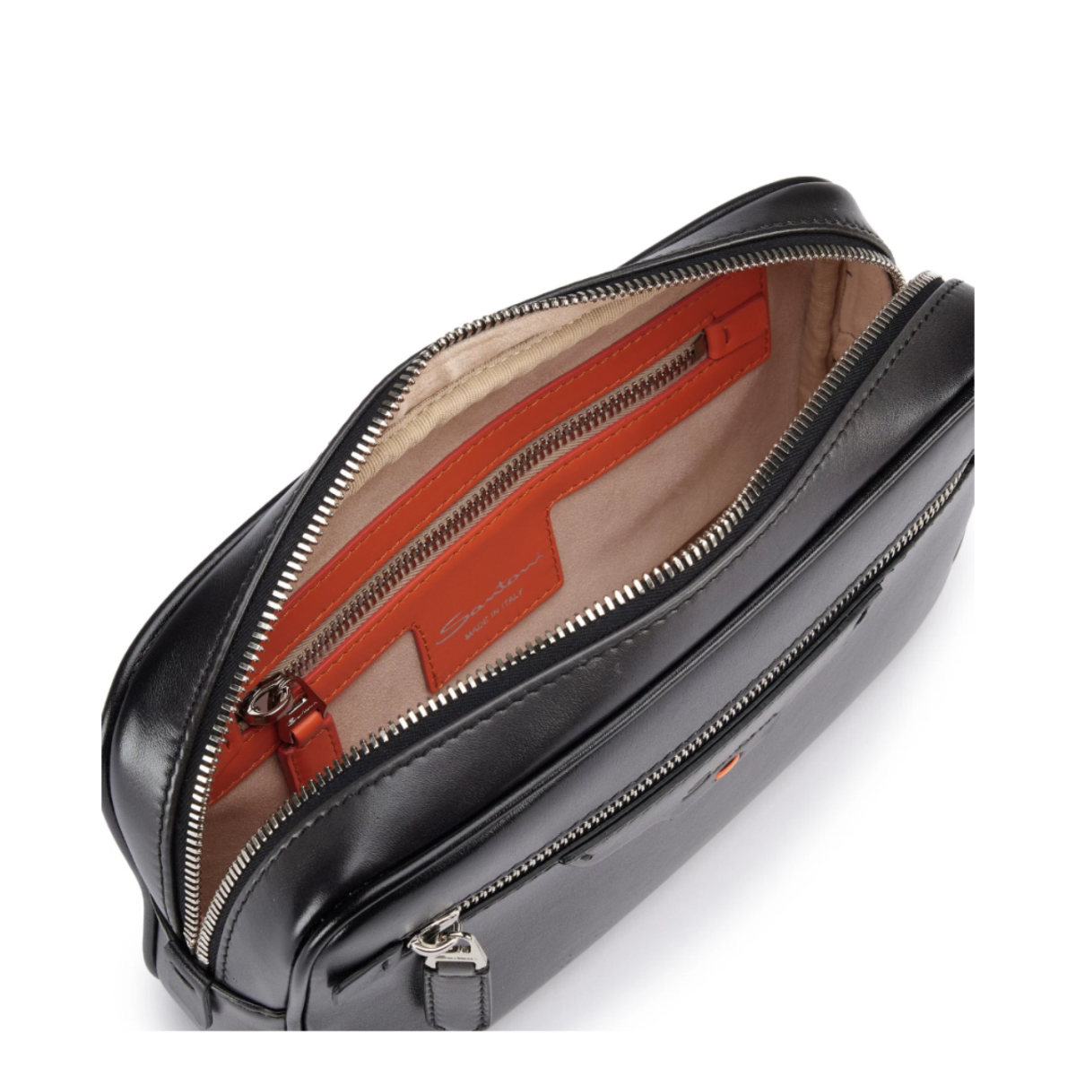 Black leather toiletry case