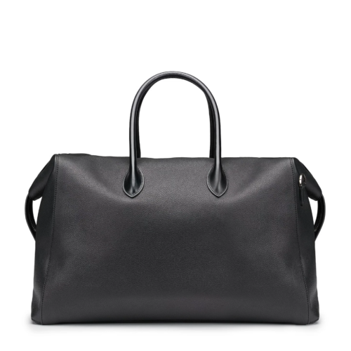Black tumbled leather travel bag 2