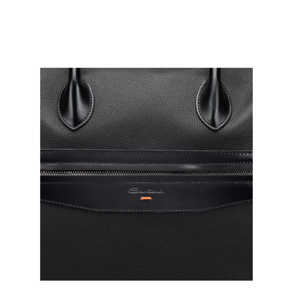 Black tumbled leather travel bag