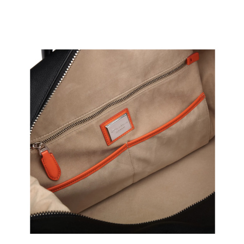 Black tumbled leather travel bag