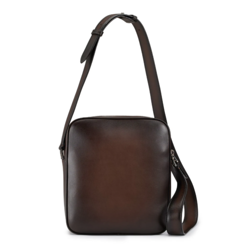 Dark brown leather crossbody bag 2