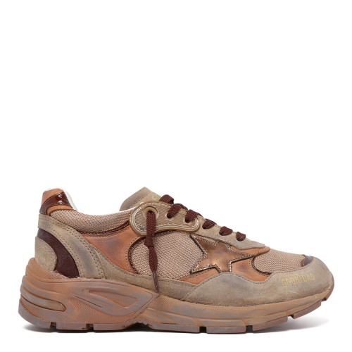 Golden Goose Beige Running Sneakers.
