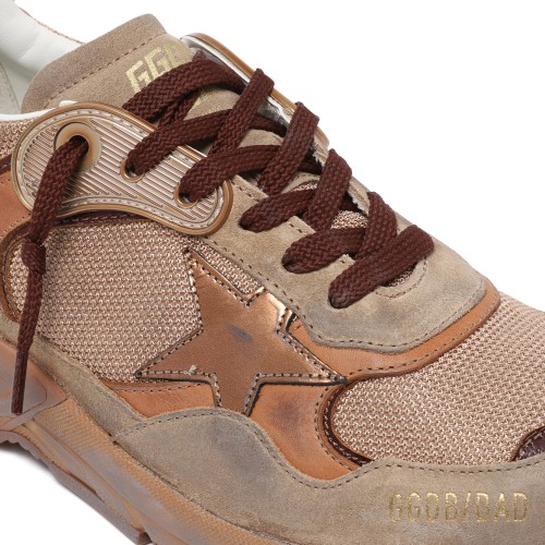 Golden Goose Beige Running Sneakers.