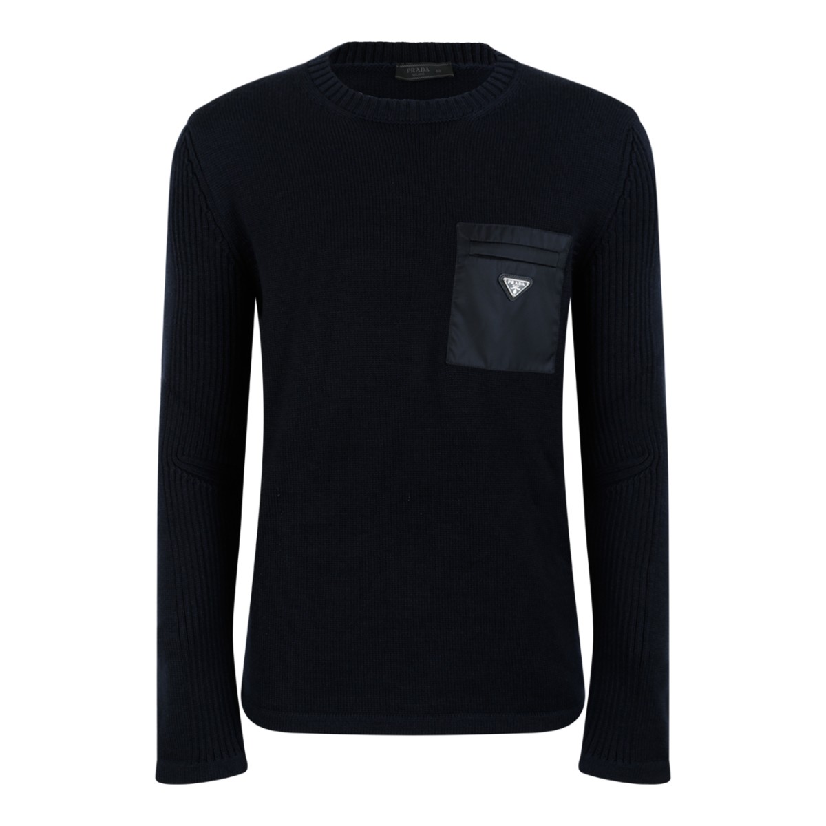 Prada Black Logo Pocket Sweater.