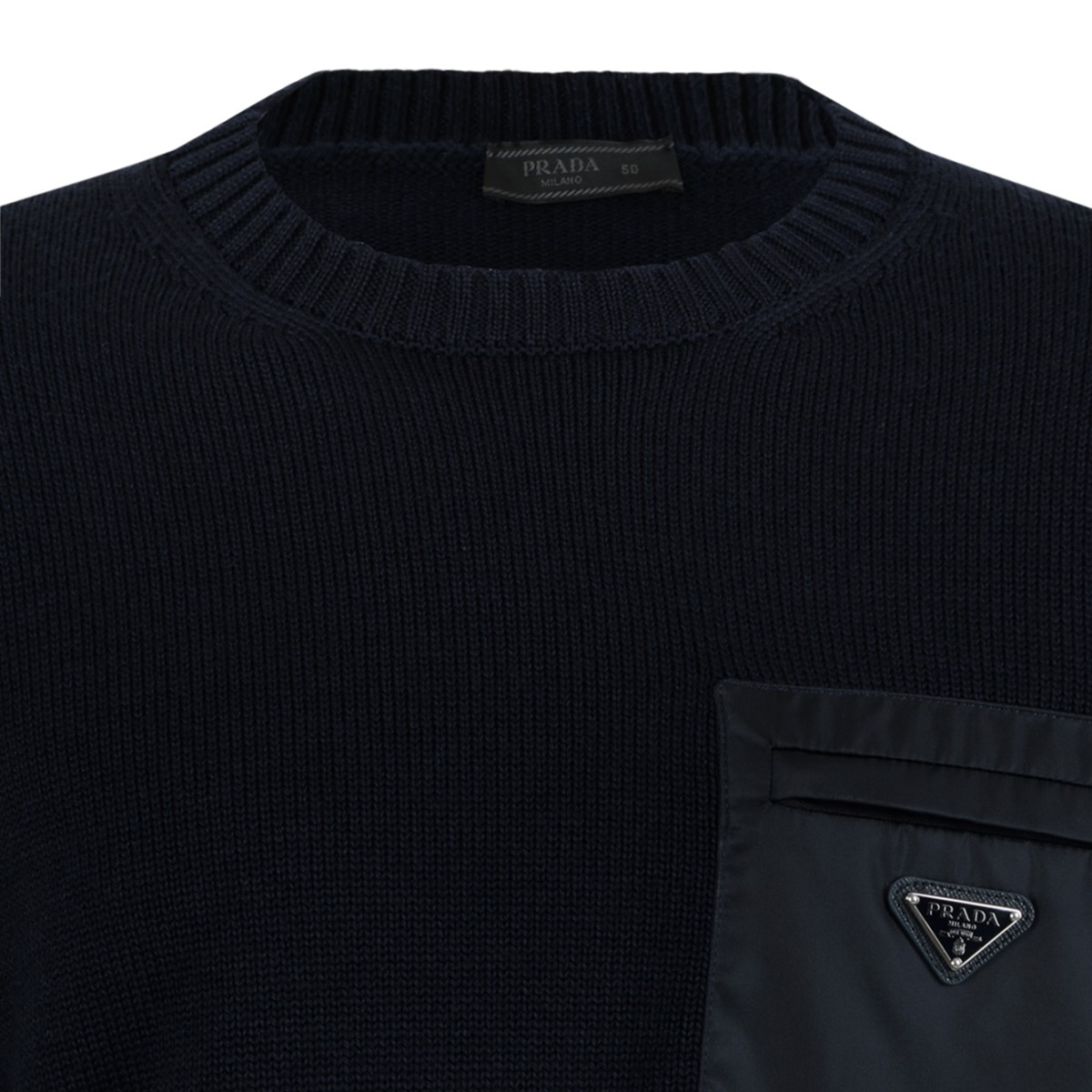 Prada Black Logo Pocket Sweater.
