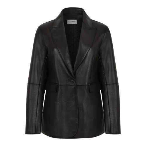P.A.R.O.S.H. Black Leather Blazer.
