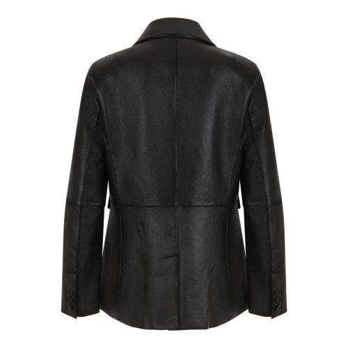 P.A.R.O.S.H. Black Leather Blazer. 2