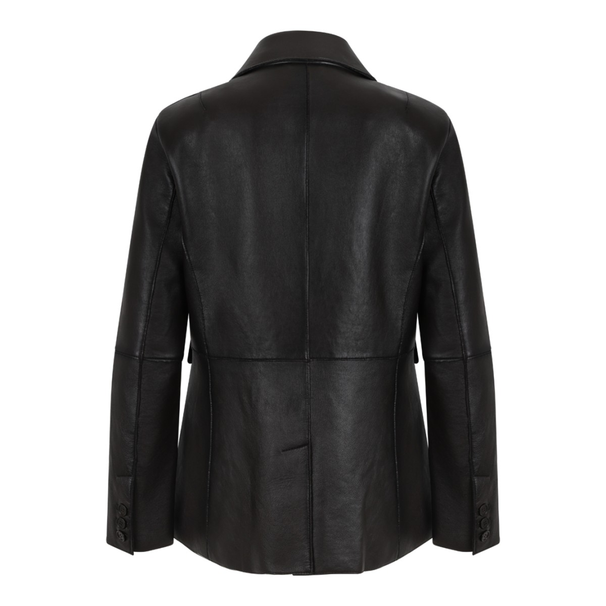 P.A.R.O.S.H. Black Leather Blazer.