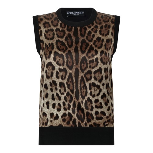 Dolce & Gabbana Leopard Print Sleeveless Top.