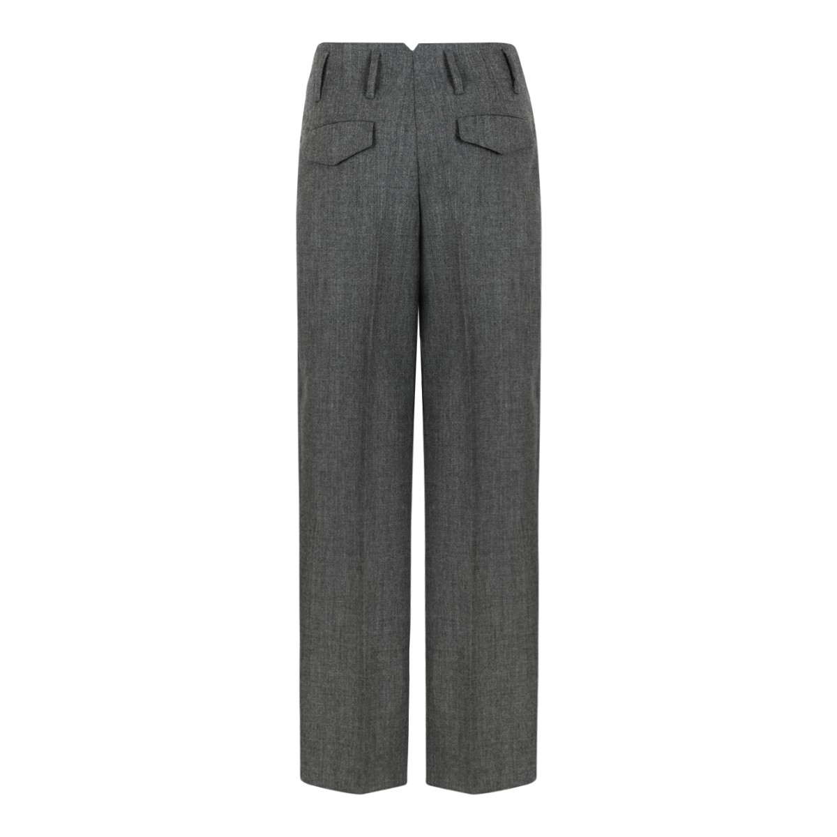 AMI Paris Grey Wide-Leg Tailored Trousers.