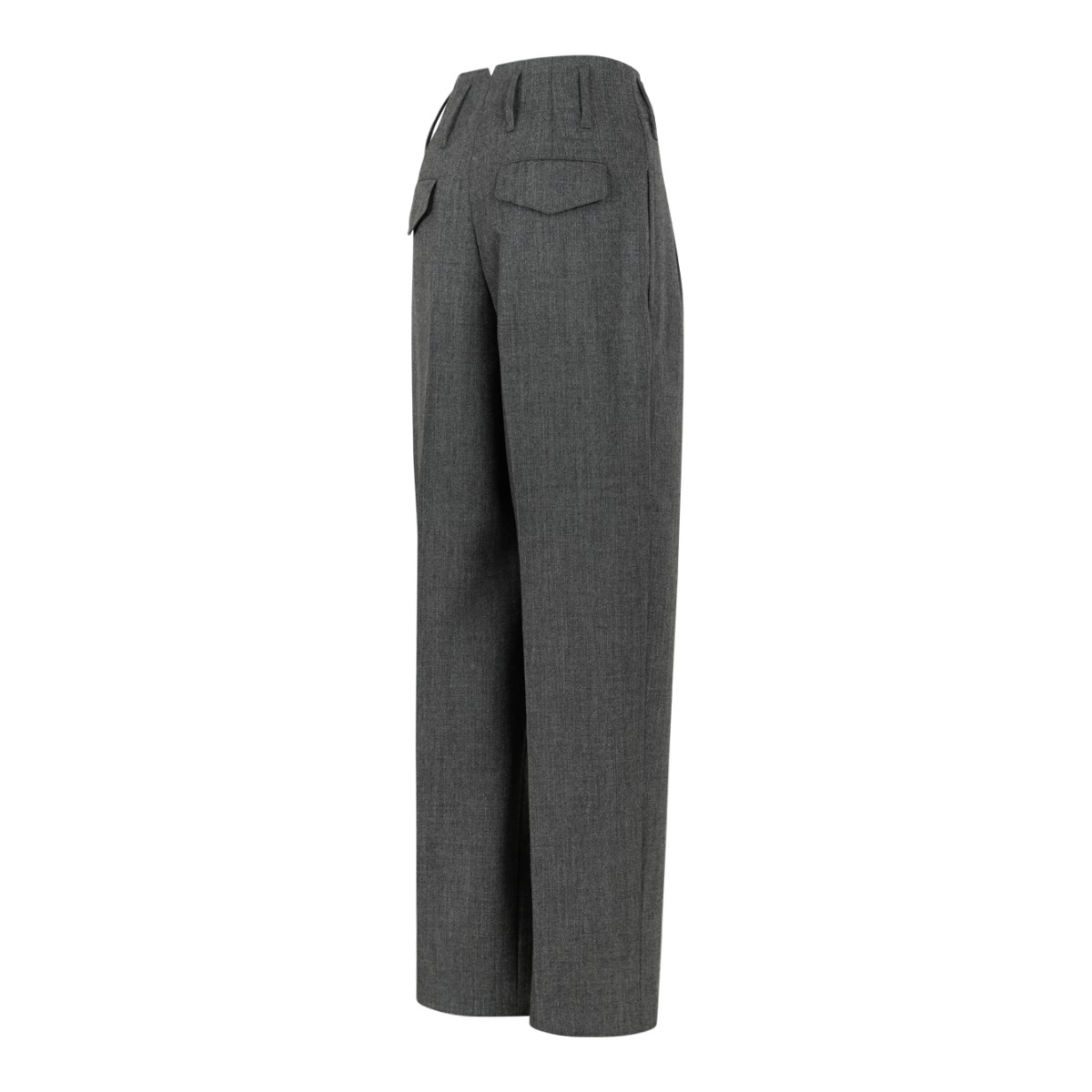 AMI Paris Grey Wide-Leg Tailored Trousers.