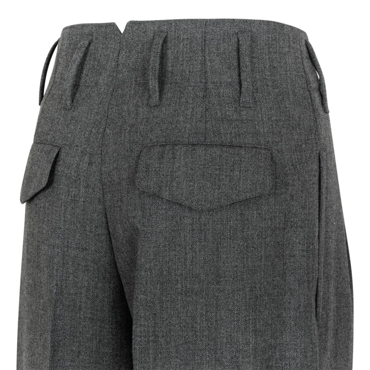AMI Paris Grey Wide-Leg Tailored Trousers.