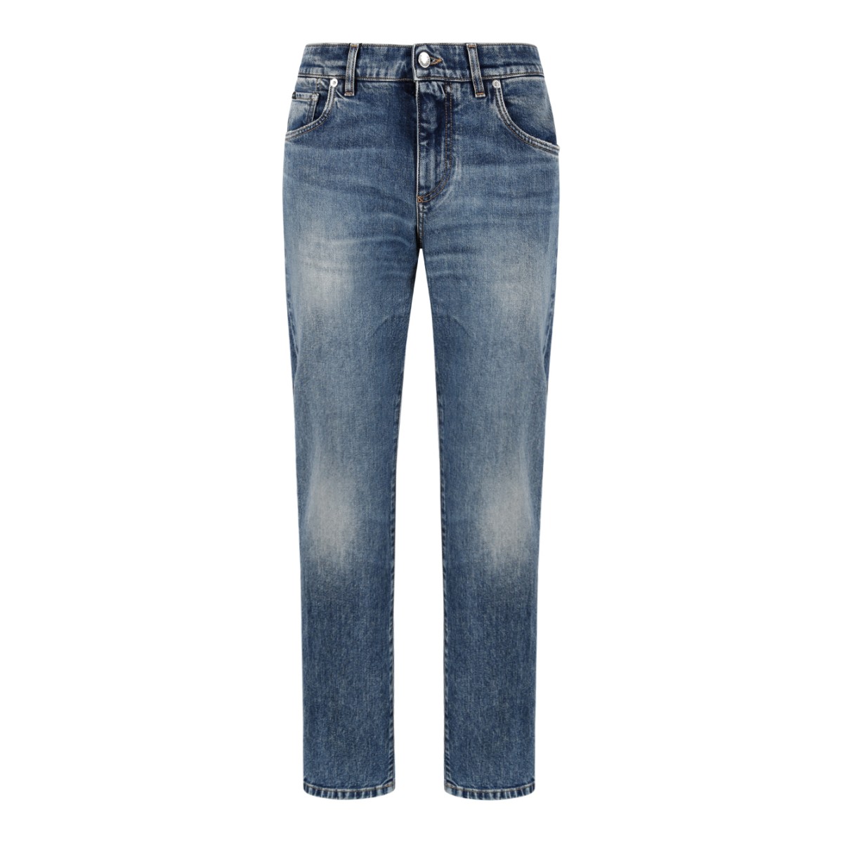 Dolce & Gabbana Blue Faded Slim-Fit Jeans.
