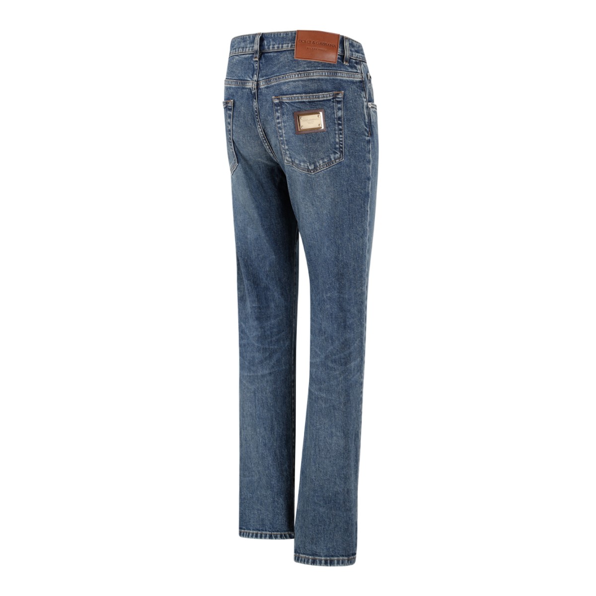 Dolce & Gabbana Blue Faded Slim-Fit Jeans.