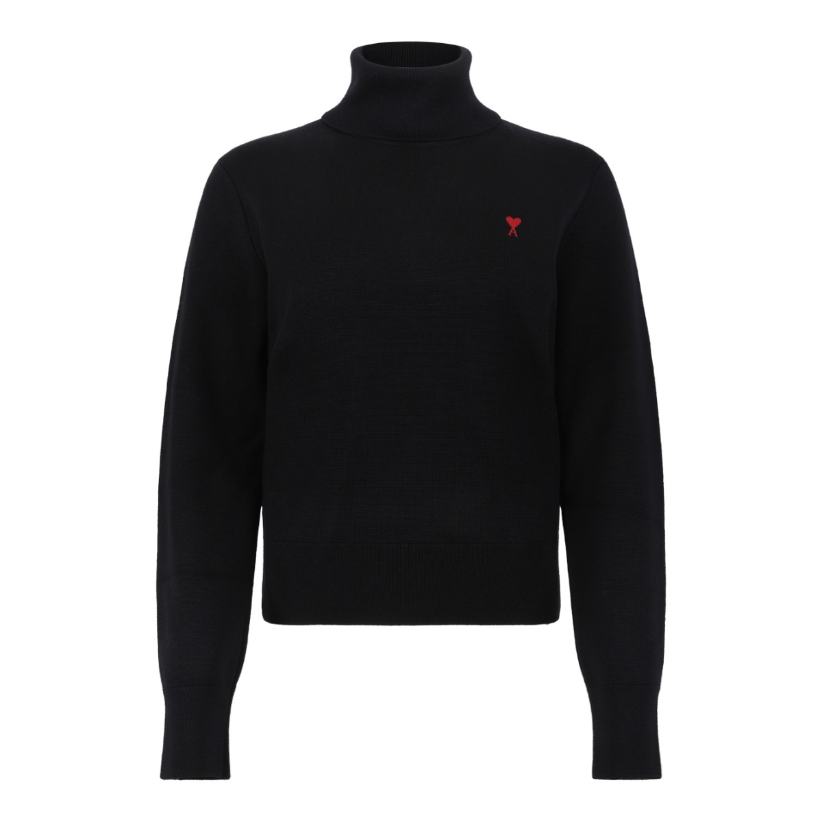 AMI Paris Black Ami de Cur Turtleneck Sweater.