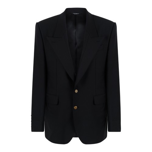 Dolce & Gabbana Black Single-Breasted Blazer.