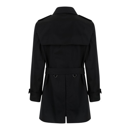Burberry Black Double-Breasted Trench Coat.