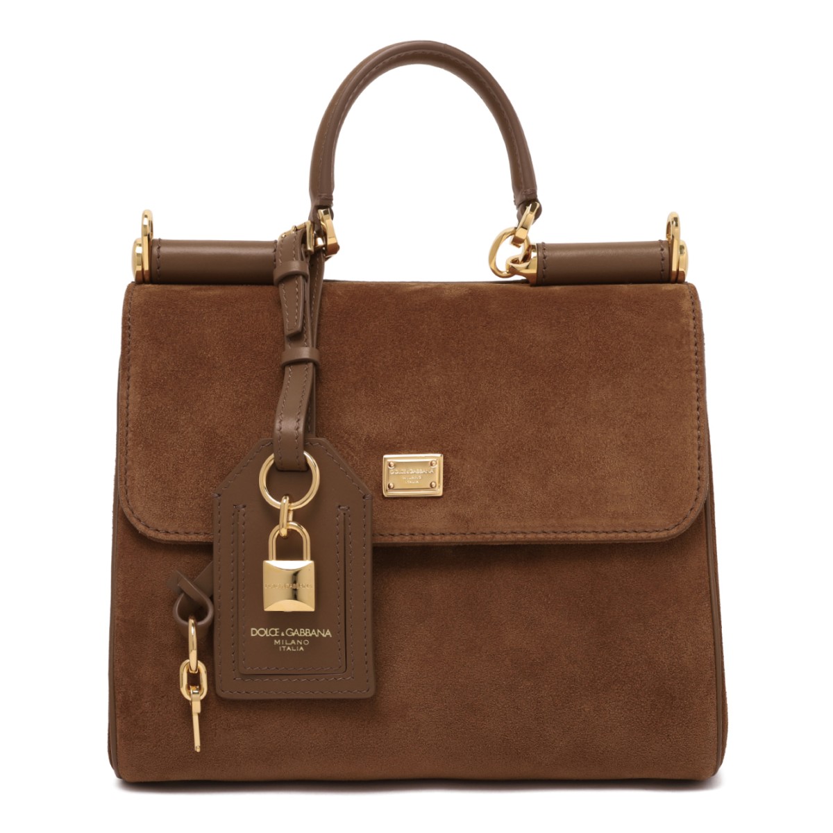Dolce & Gabbana Brown Suede Sicily Handbag.