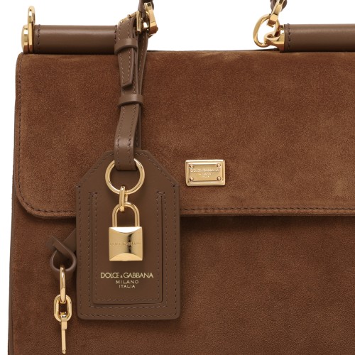 Dolce & Gabbana Brown Suede Sicily Handbag.