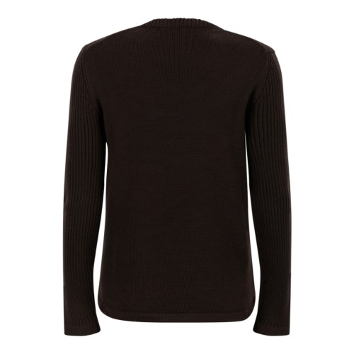 Prada Dark Brown Logo Pocket Sweater. 2