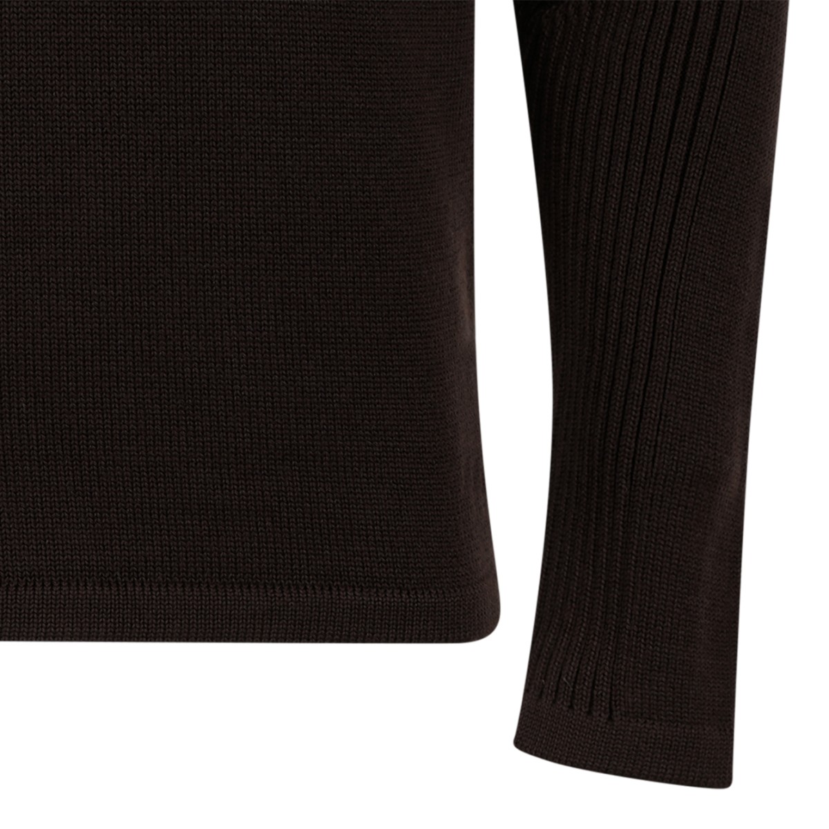 Prada Dark Brown Logo Pocket Sweater.