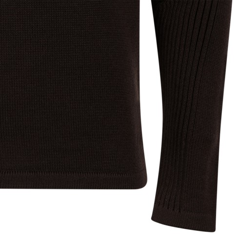 Prada Dark Brown Logo Pocket Sweater.