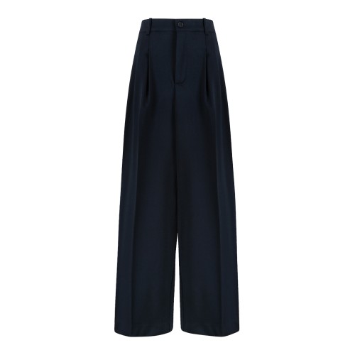 P.A.R.O.S.H. Black Wide-Leg Tailored Trousers.