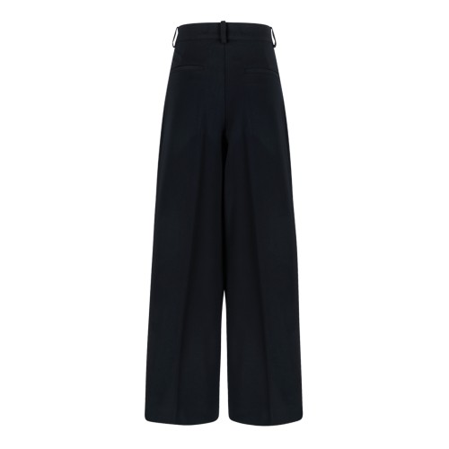 P.A.R.O.S.H. Black Wide-Leg Tailored Trousers.