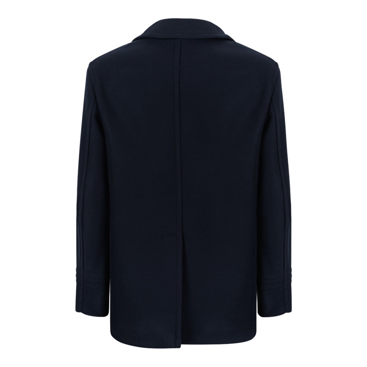 Tom Ford Navy Blue Double-Breasted Peacoat.