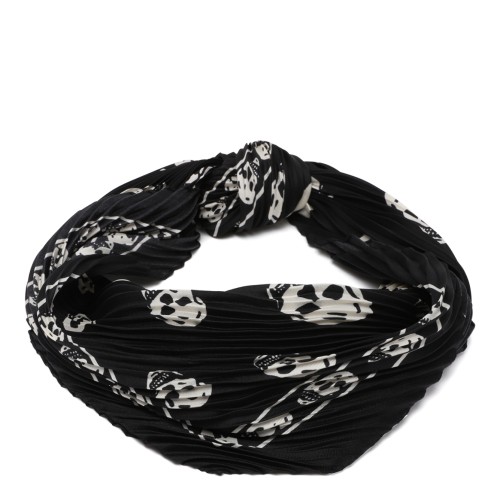 Alexander McQueen Black Skull Print Scarf.