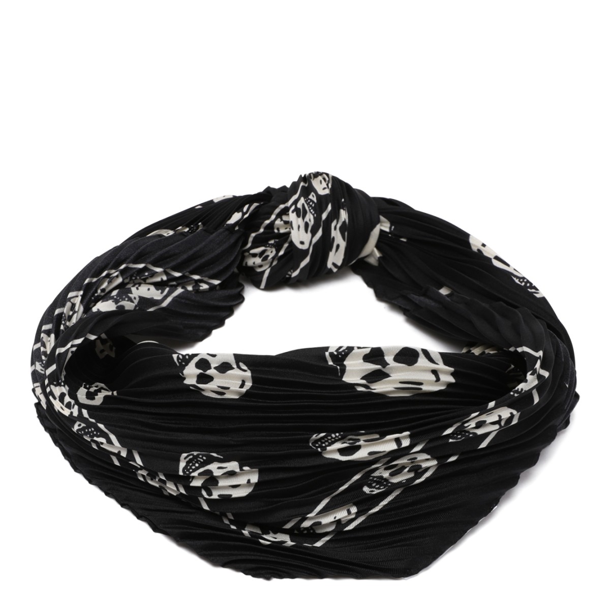 Alexander McQueen Black Skull Print Scarf.