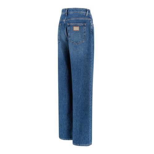 Dolce & Gabbana Blue Wide-Leg Denim Jeans.