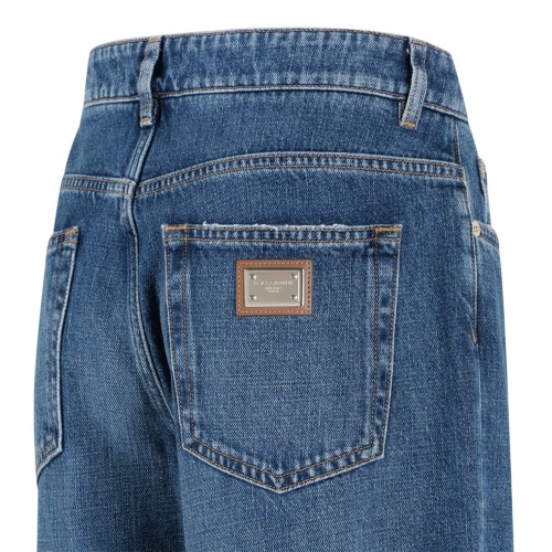 Dolce & Gabbana Blue Wide-Leg Denim Jeans.