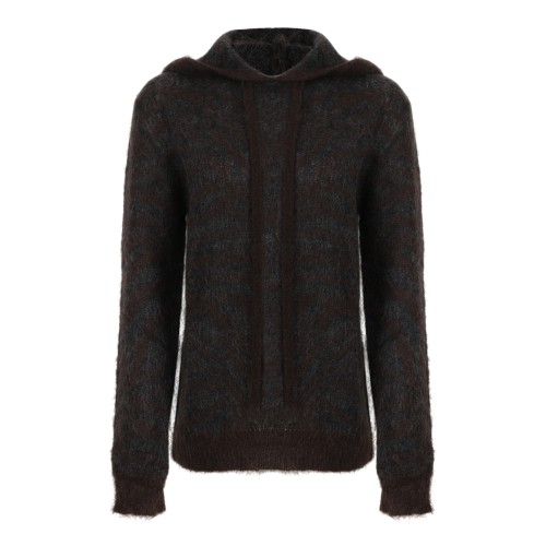P.A.R.O.S.H. Dark Brown Hooded Sweater.