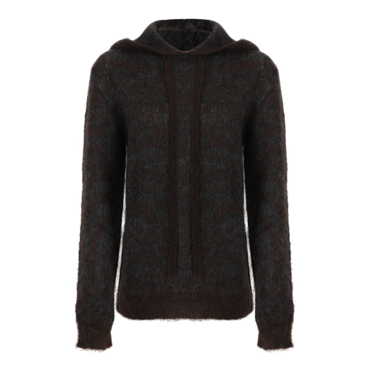 P.A.R.O.S.H. Dark Brown Hooded Sweater.