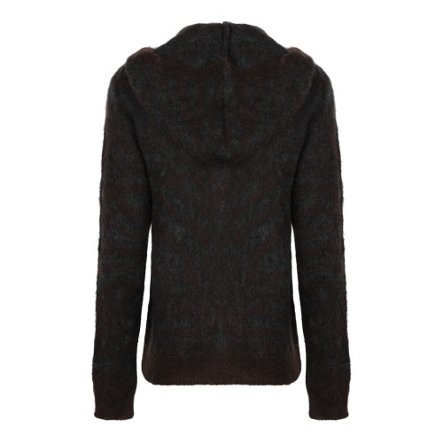 P.A.R.O.S.H. Dark Brown Hooded Sweater. 2
