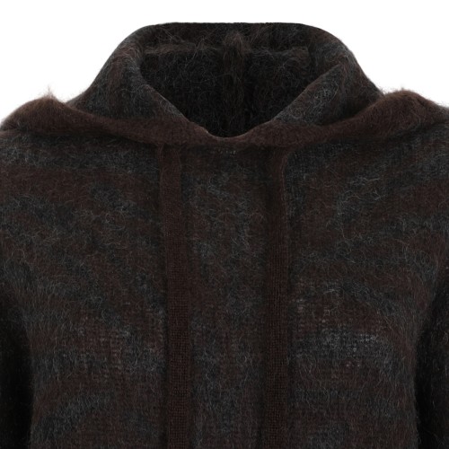P.A.R.O.S.H. Dark Brown Hooded Sweater.