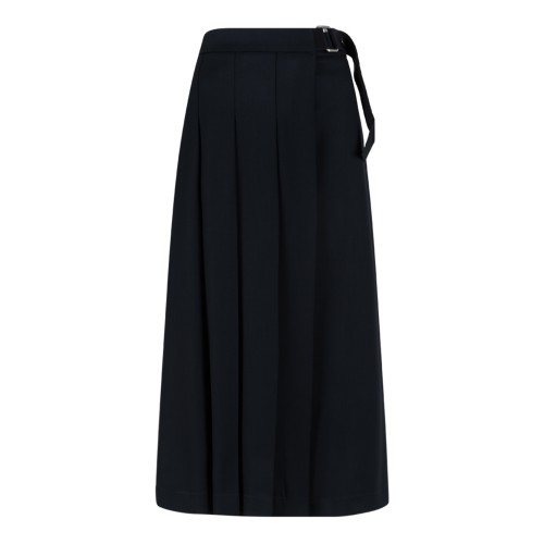 P.A.R.O.S.H. Black Pleated Midi Skirt.