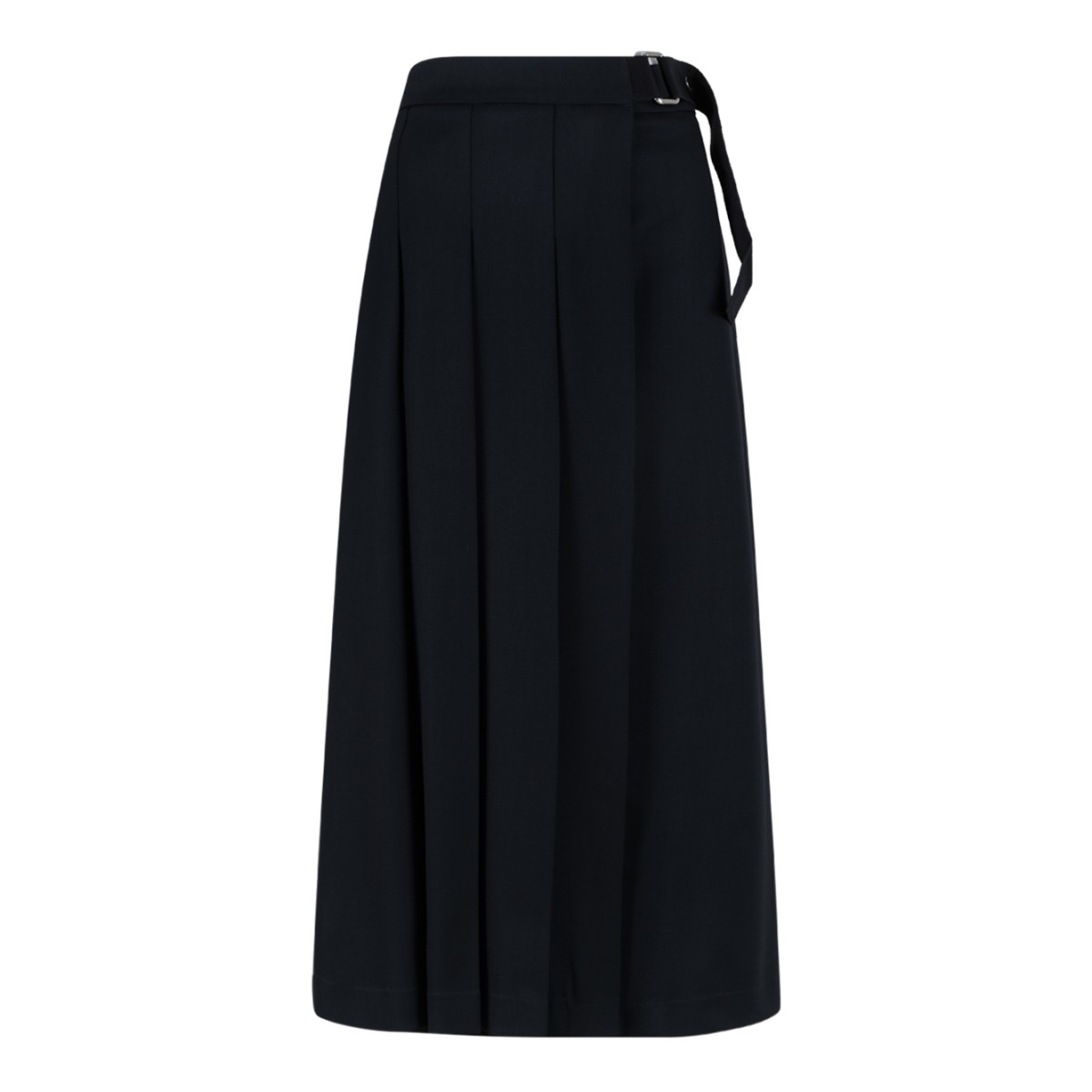 P.A.R.O.S.H. Black Pleated Midi Skirt.