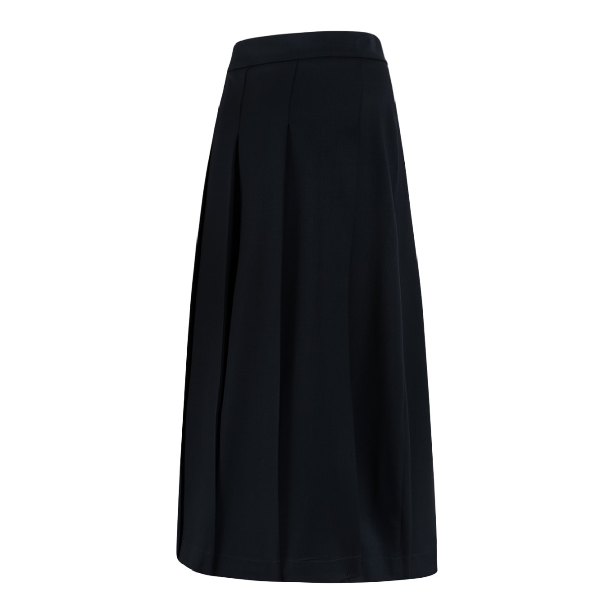 P.A.R.O.S.H. Black Pleated Midi Skirt.