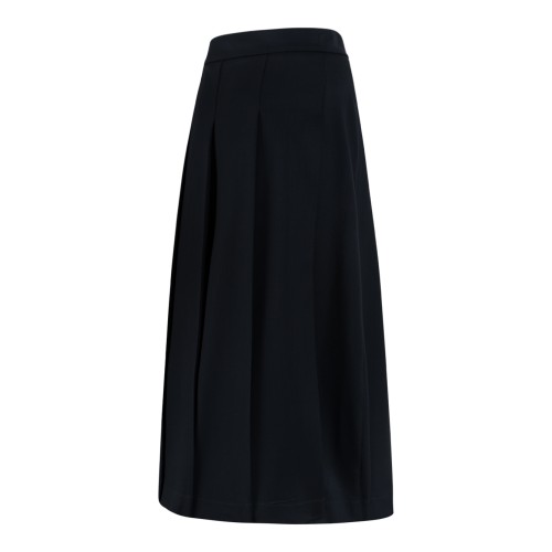 P.A.R.O.S.H. Black Pleated Midi Skirt.