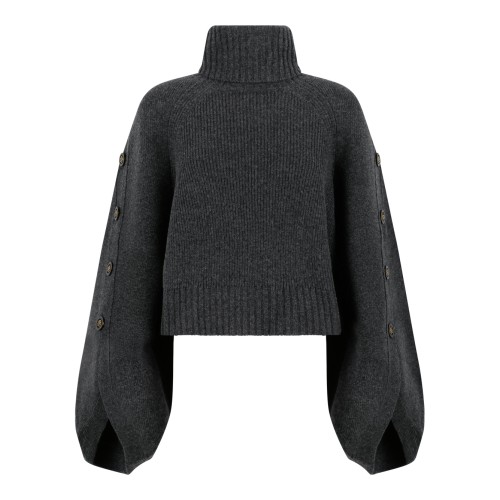 Zimmermann Charcoal Grey Turtleneck Sweater.