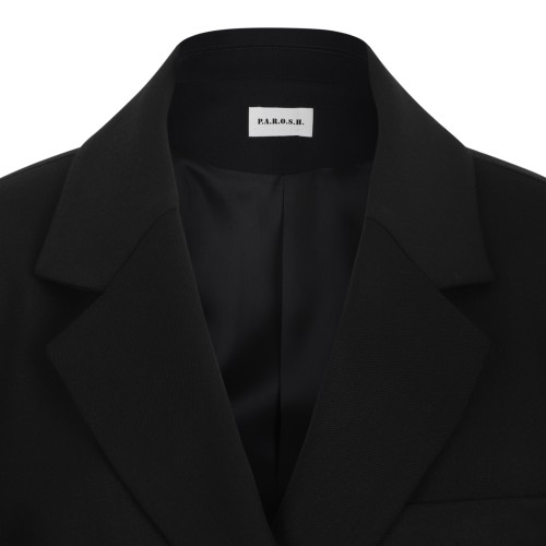 P.A.R.O.S.H. Black Belted Longline Blazer.