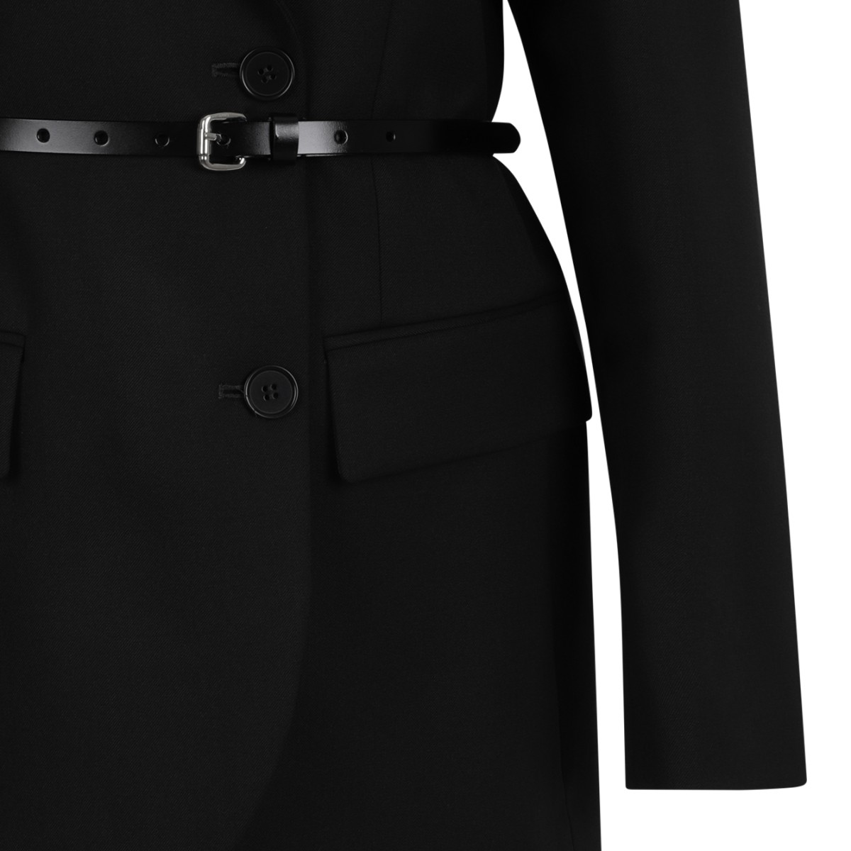 P.A.R.O.S.H. Black Belted Longline Blazer.