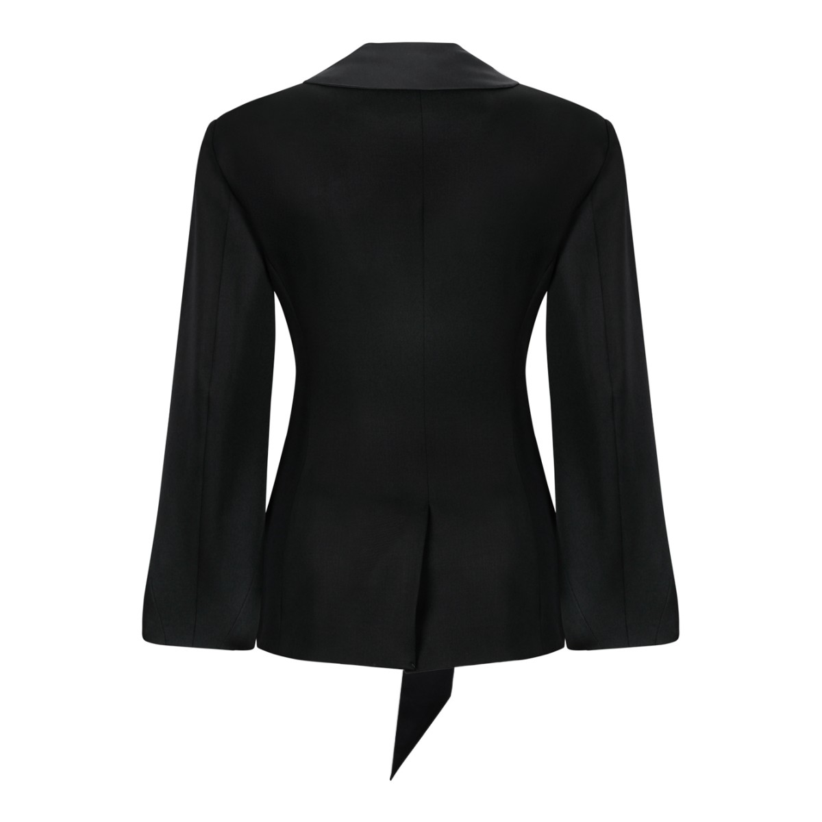 The Attico Black Cinched-Waist Blazer.