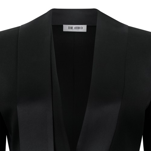 The Attico Black Cinched-Waist Blazer.